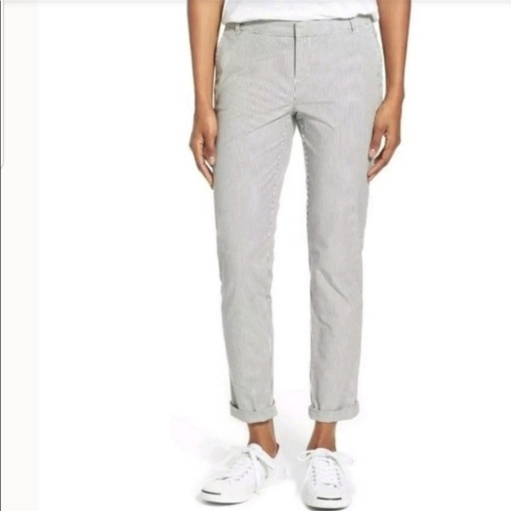 Nordstrom Caslon Ankle Navy Stripe Pants